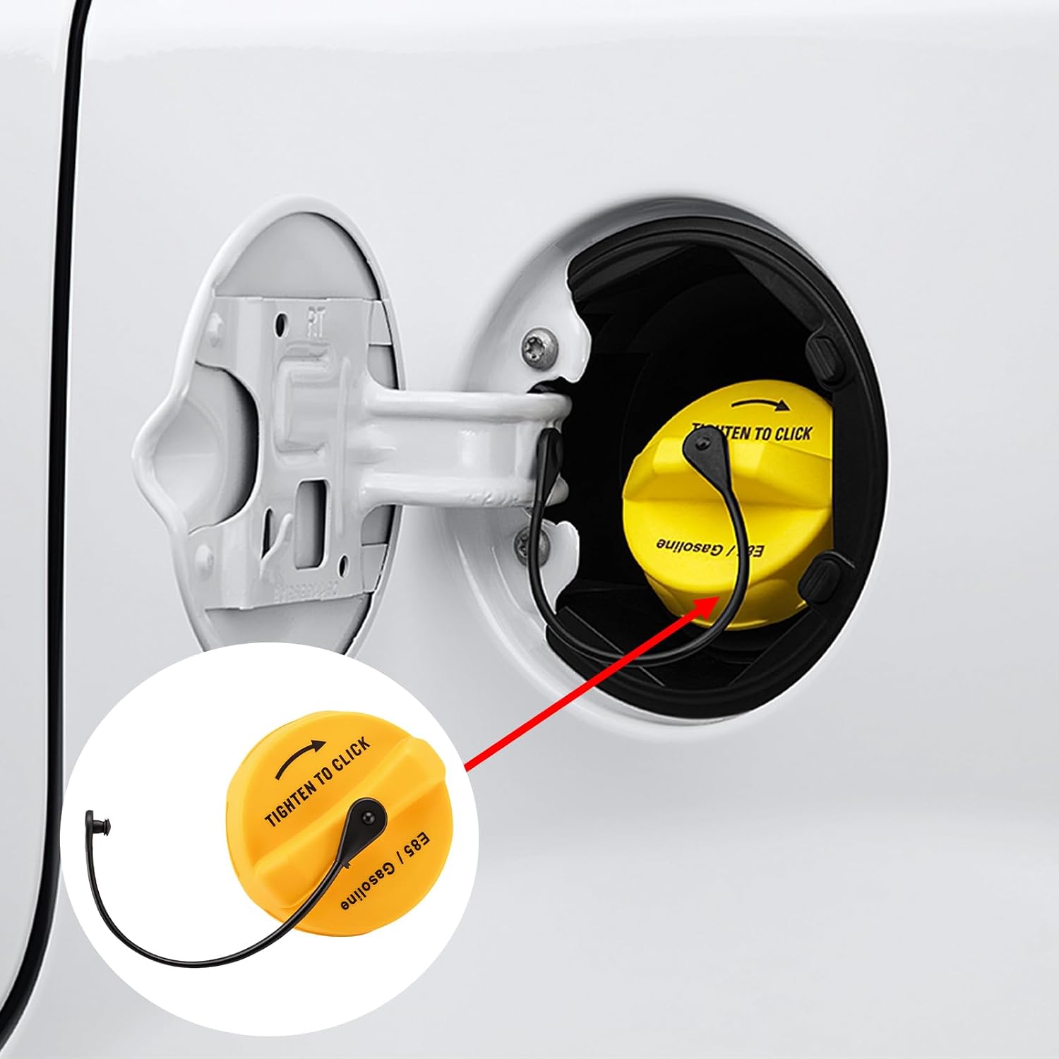 E85 Gas Cap, Fuel Cap Compatible with Dodge Chrysler Jeep Ram Vehicle 2007-2019 Ram 1500 Grand Caravan Journey Grand Cherokee Durango Cherokee Avenger Town & Country Replaces# 52030380AA 52030379AA