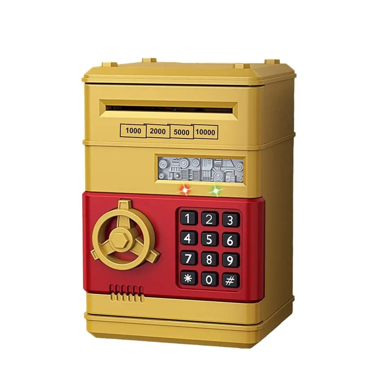 Electronic Mini Piggy Bank with Password Lock, Automatic Coin Counting Safe for Kids(Giallo)
