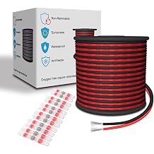 Silicone Electrical Wire 2x100FT 2 Color 20 AWG Flexible Hook up Stranded Tinned Copper Cable Wire 100FT/Color