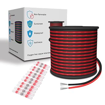 Silicone Electrical Wire 20 AWG Red/Black 30.48M/Colour 2x0.5mm  2 Cord 20/2 Flexible Hook up Stranded Tinned Copper Cable Wire