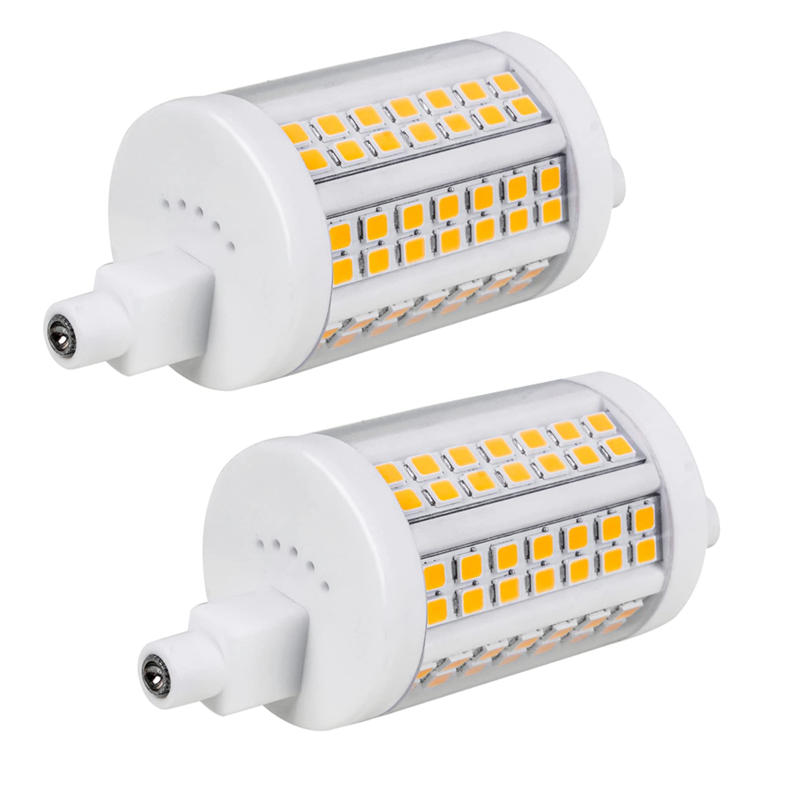 YAKAiYAL 15W R7s LED Light Bulb 78MM Dimmable Warm White 3000K AC220-240V Double-Ended Base J78 Linear Tube Ceramic Bulbs 360 Degree (Dimmable, 2-Pack)