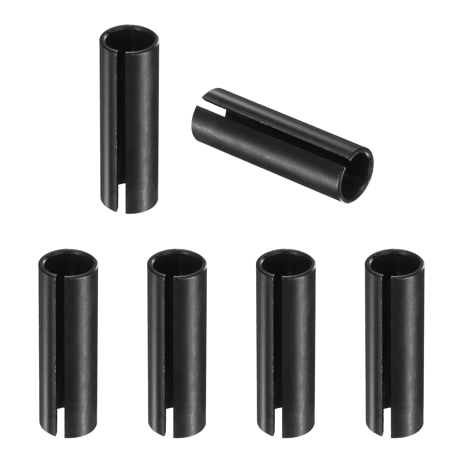 sourcing map 6pcs Collet Adapter 8mm (5/16") to 6.35mm (1/4") Carbon Steel Router Collet Reduction Sleeve Tool Bit Shank Router Conversion Chuck Adapter for Woodworking CNC Engraving, Black