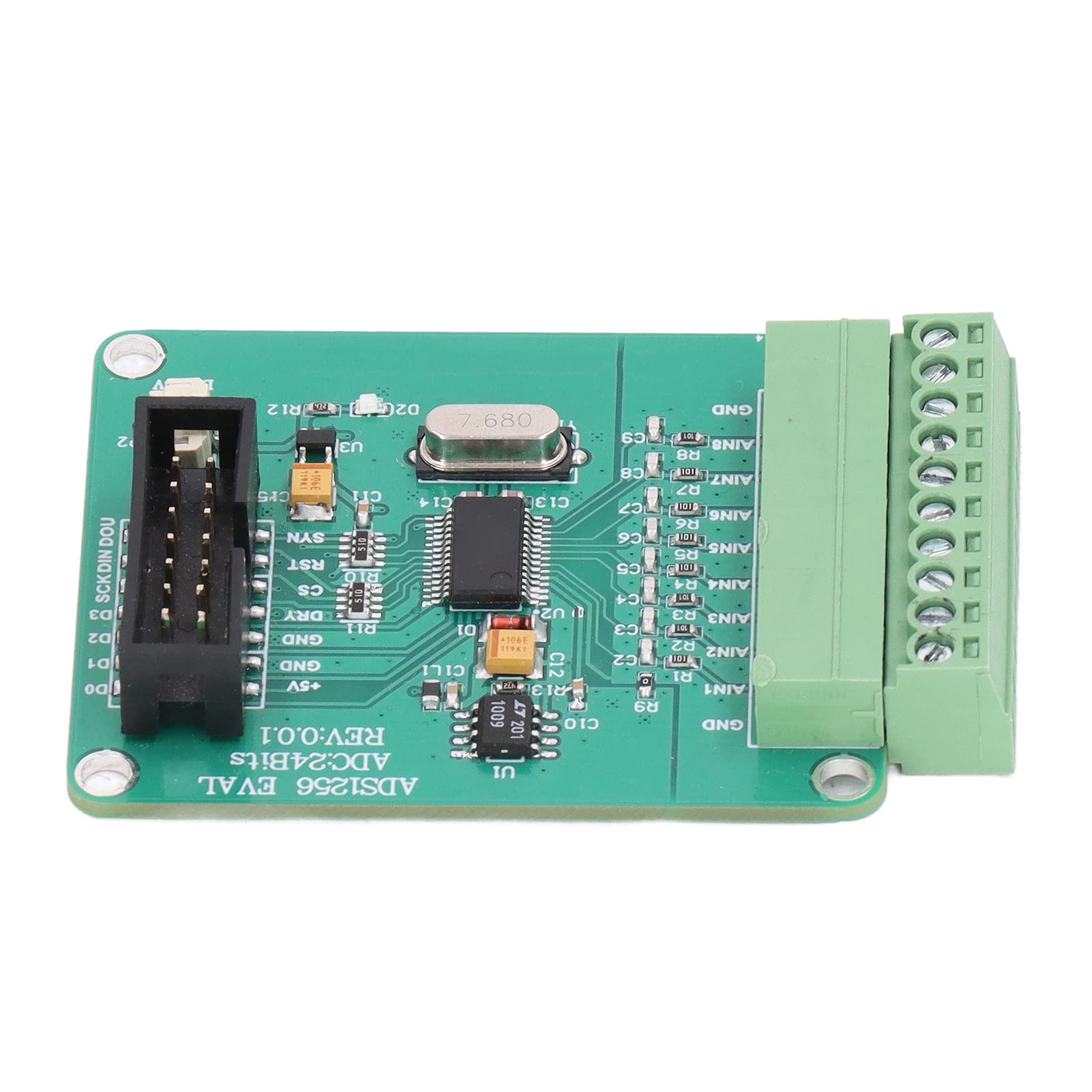 24 Bit 8 Channel Data Acquisition Module with ADS1256 Chip, Wide Usage in RD, Factory, Lab, Low Noise, High Speed 30ksps Output, SPI Interface