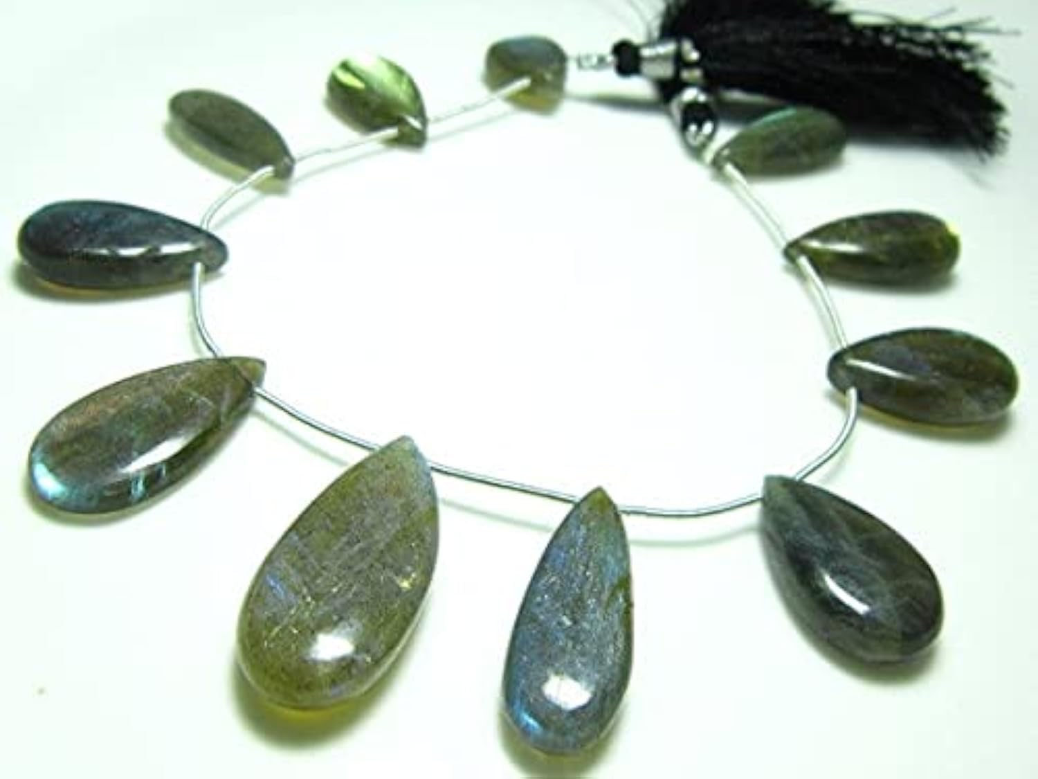 Labradorite briolette naturelle fil de pierres protectrices aux reflets magiques