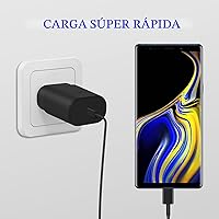 Vista 4 de Cargador tipo C, paquete de 2 bloques de carga rápida de 25 W tipo C con cable de carga USB C de 6 pies compatible con Galaxy S25 S24 S23 S22