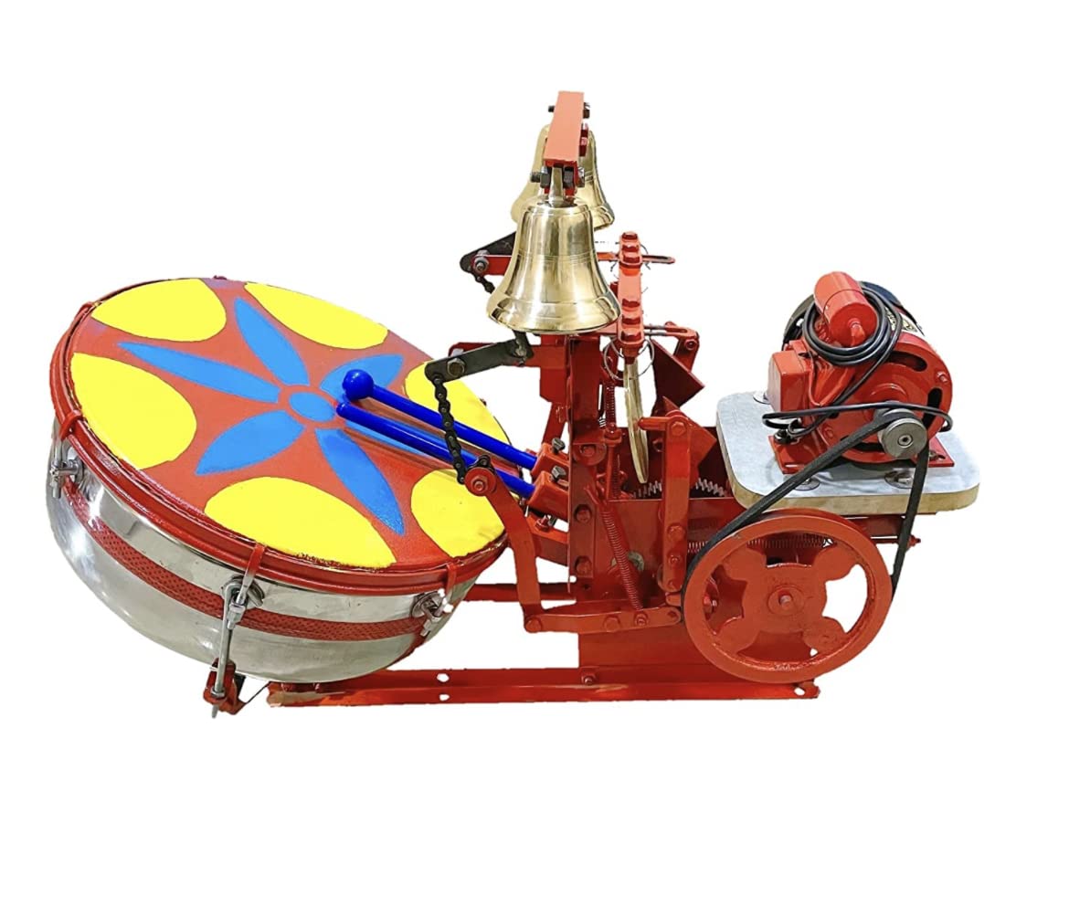 rosepetals Fully automatic electric aarti/nagara drum bell Big machine for temples 16 inch drum