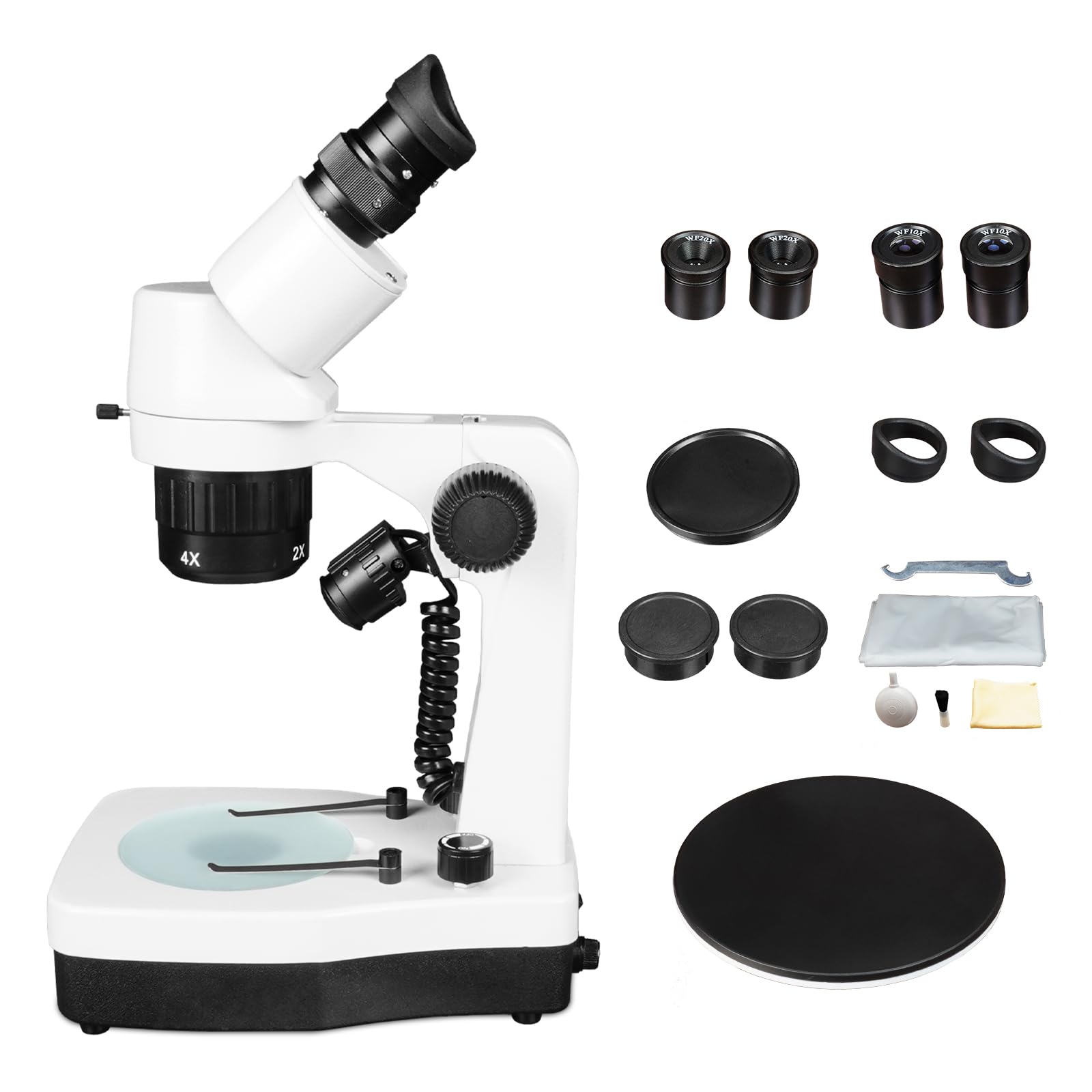 Svbony SM403 Microscopio Estéreo Binocular, 20x-80x Microscopio Estereoscópico, con Iluminación LED Doble Fuente de Alimentación, Microscopio Óptico para Reparación de Circuitos Impresos