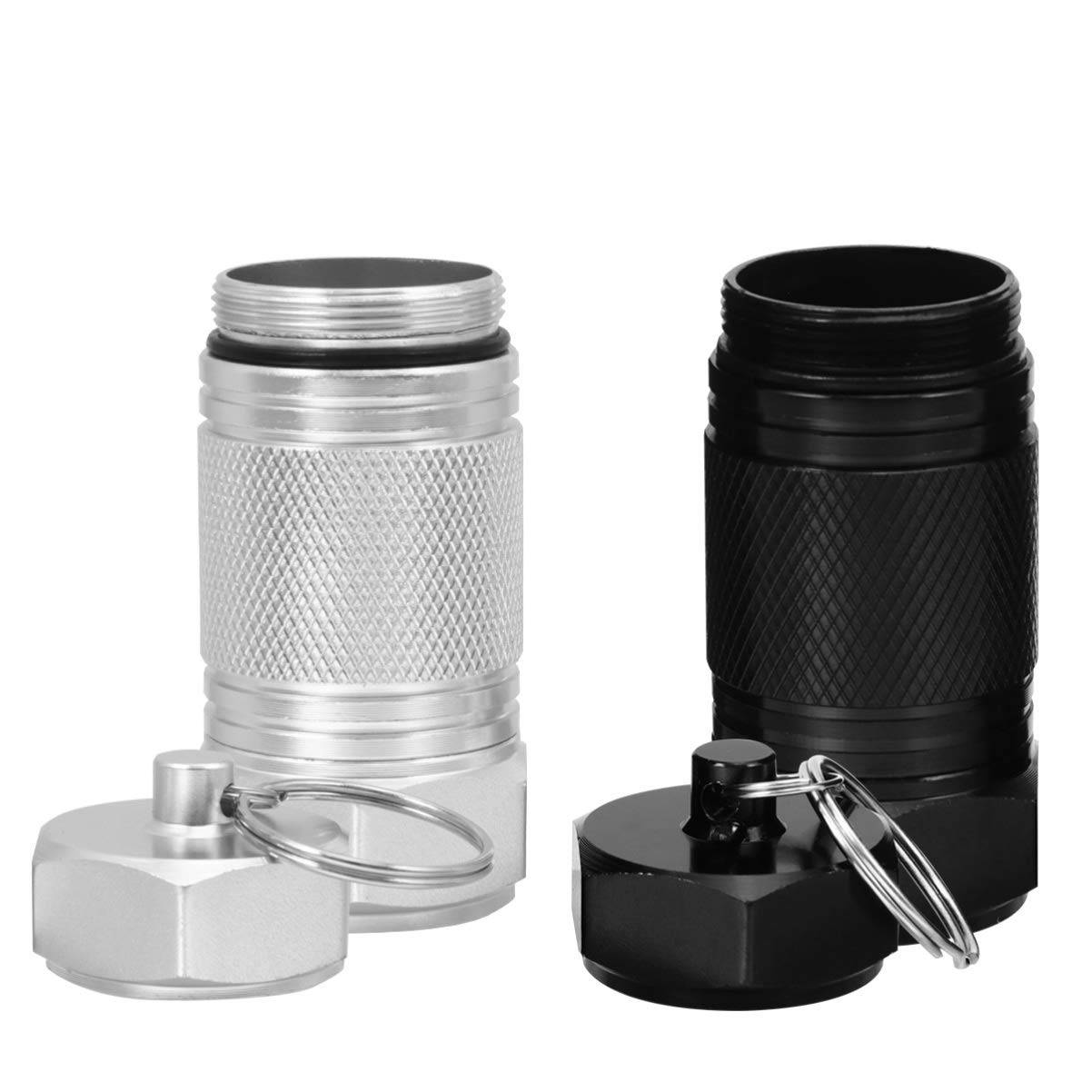 Exceart2pcs Mini Pill Fob Titanium Pill Holder With Keychain