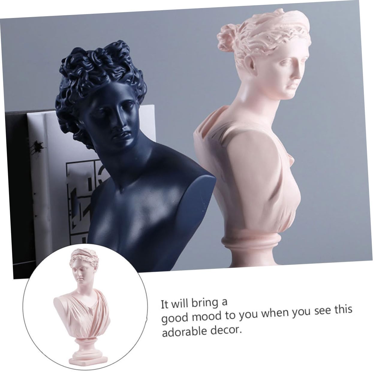 Busto Decorativo in Resina Artigianale per Scrivania, Statua da Tavolo Realistica per Arredamento Casa e Ufficio, Ornamento Scultura Mitologia Greca