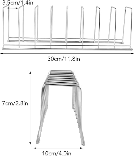 Miniatura 6 de Organizador de tapas de olla de cocina, 2 piezas, soporte para tapa de olla de acero inoxidable, estante de materias primas, estante de