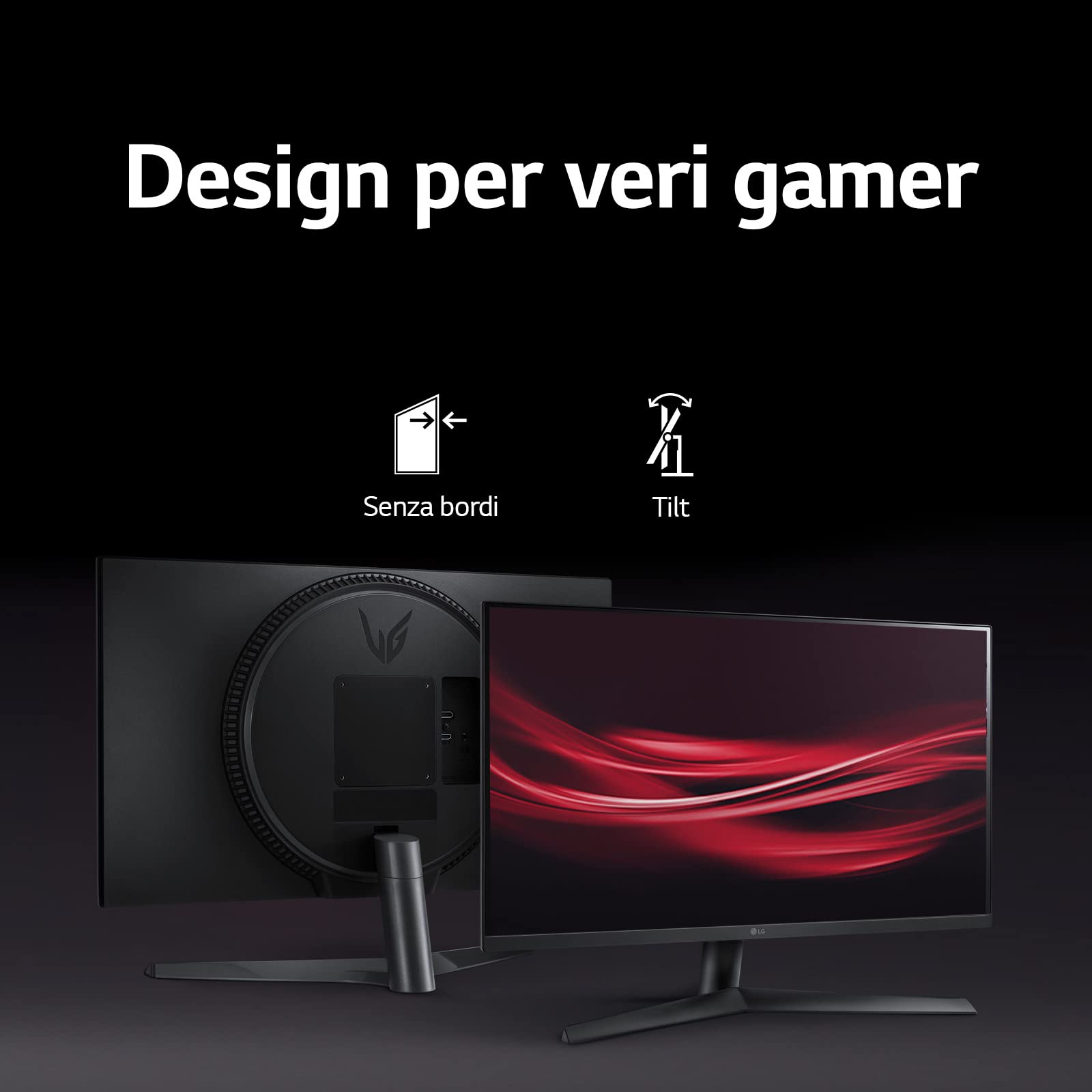 LG 27GN60R UltraGear Gaming Monitor 27" Full HD IPS HDR 10, 1920x1080, 1ms, AMD FreeSync Premium 144Hz, HDMI 2.0 (HDCP 2.2), Display Port 1.4, AUX, Flicker Safe, Nero