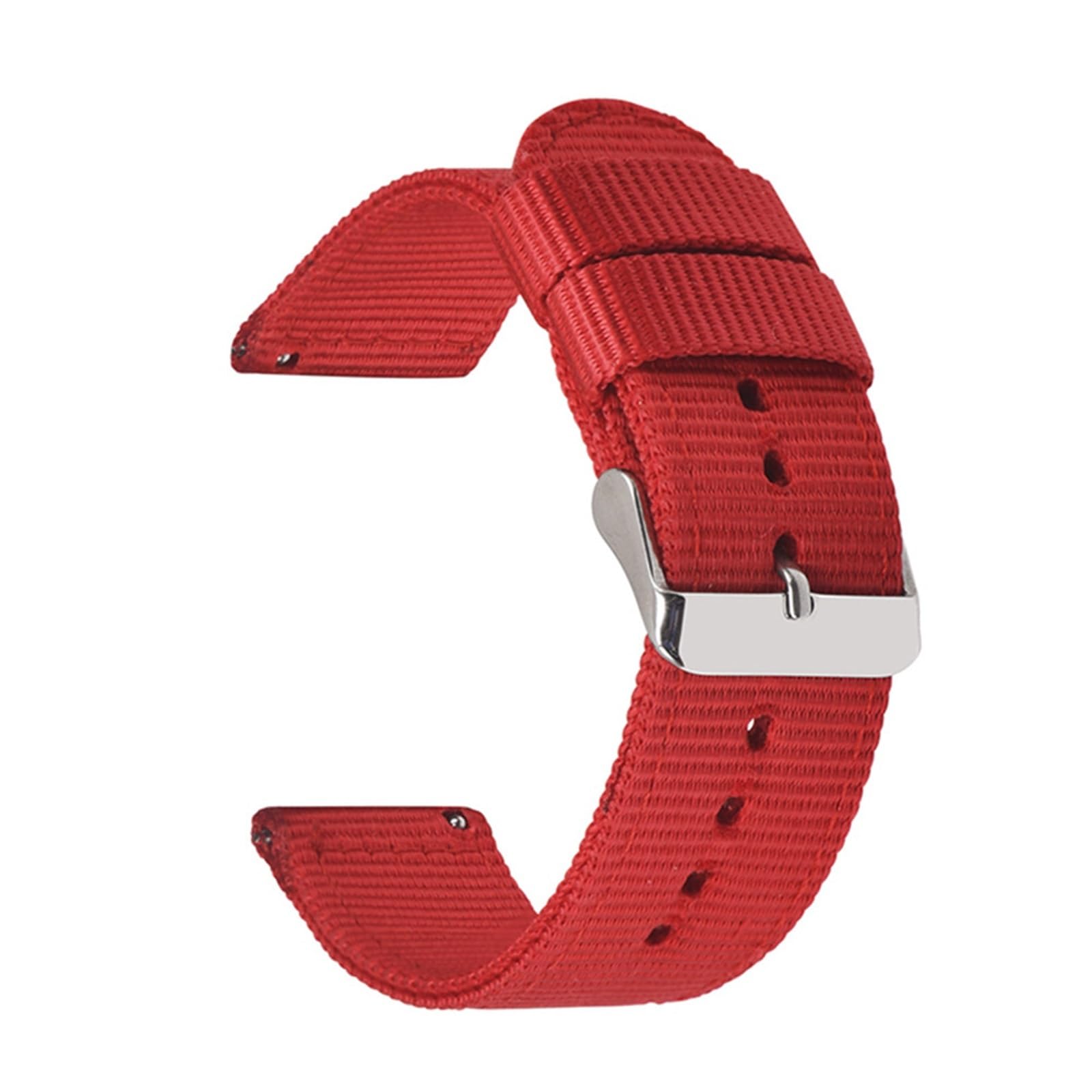 HABITZ Bracelet de montre en toile de nylon compatible for Samsung Galaxy Watch 42 mm 46 mm Active 2 Gear S2 S3 Bracelet Amazfit Bracelet 18/20/22/24 mm (Color : Rosso, Size : 20mm)