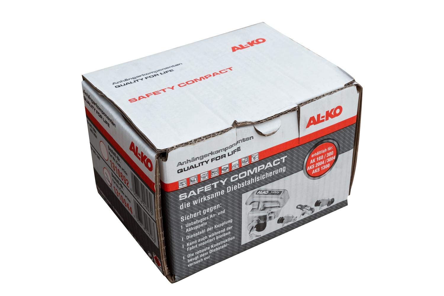 AL-KO Safety Compact AKS 1300 – Antifurto Meccanico Per Gancio Traino Rimorchio E Roulotte, Robusto E Facile Da Montare