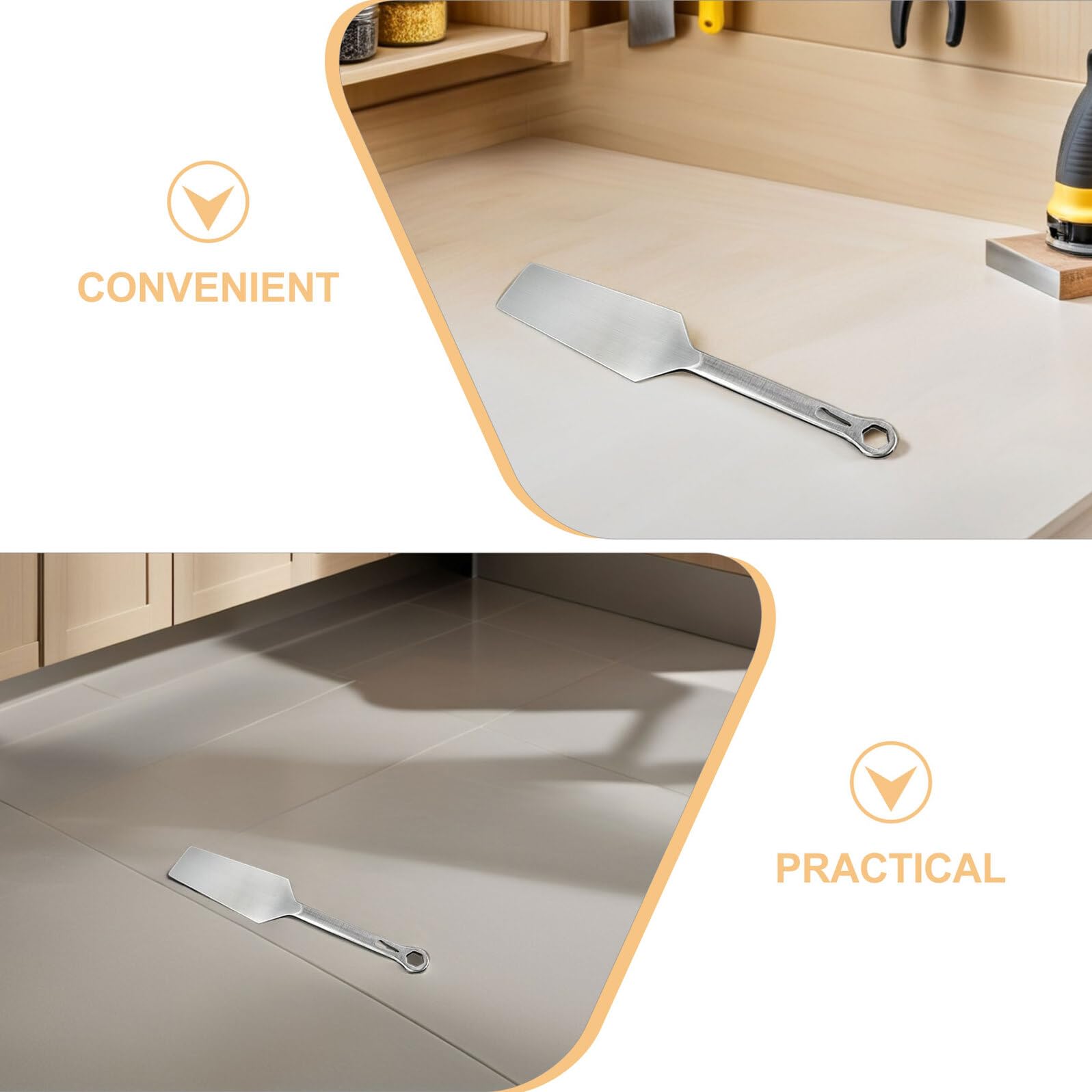 Gatuida Cazzuola per Muratura in Acciaio Inox Bifacciale Impugnatura Ergonomica Utensile Multiuso per Intonaco Malta e Piastrelle Strumento Manuale Resistente per Lavori di Finitura e