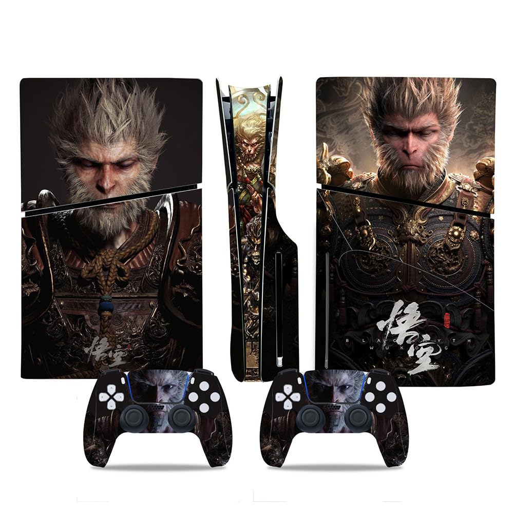 Black Myth Wukong Skin adesiva in vinile a corpo intero con decalcomania protettiva, antigraffio, per console e controller PS5 Slim Disc (P5SDisc 1245