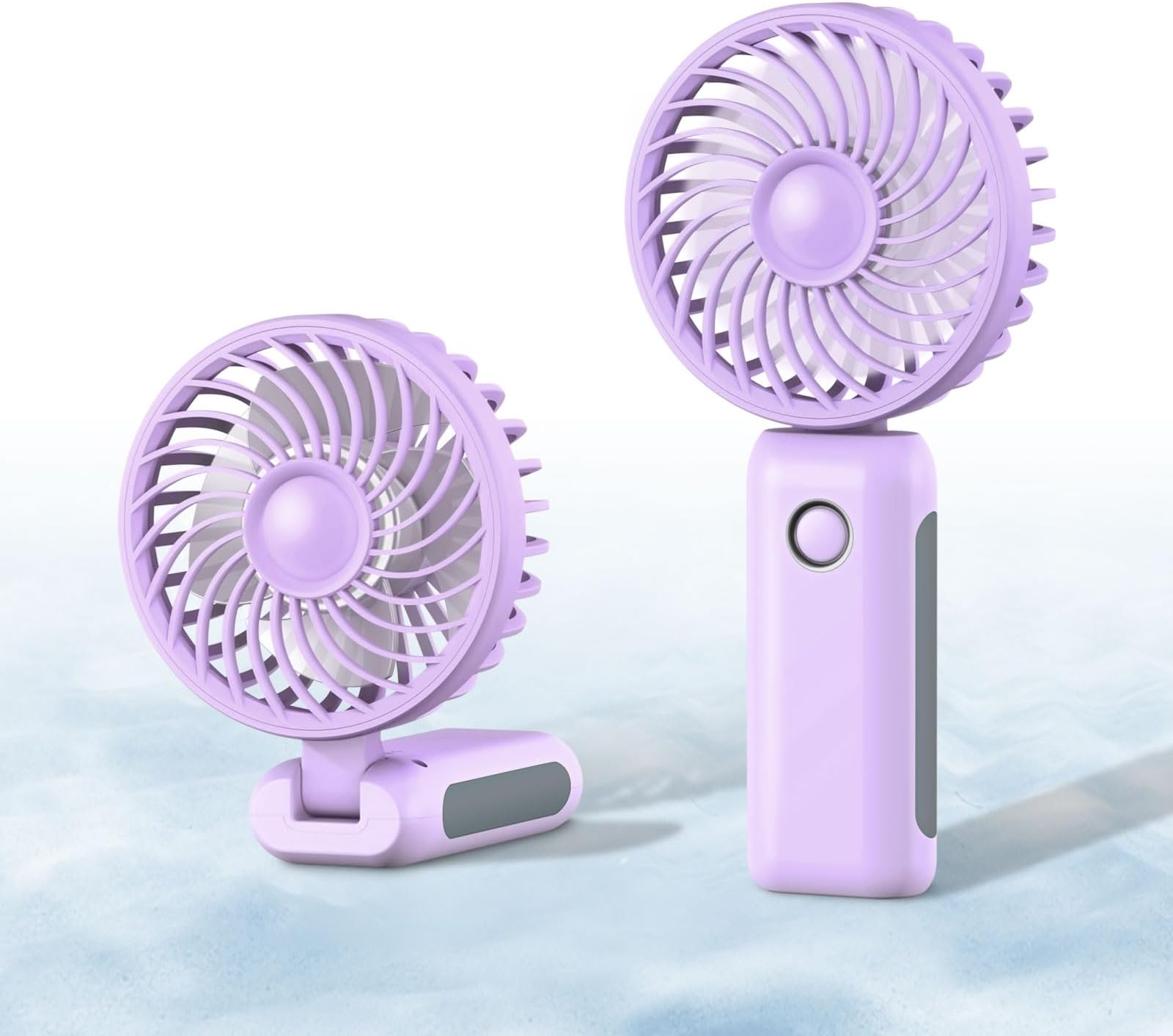 CIVPOWER Mini Handheld Portable Fan, Foldable Hand Fan, Small USB Rechargeable Fan with 4000mAh Battery and 3 Adjustable Speeds for Travel Indoor Outdoor, Purple