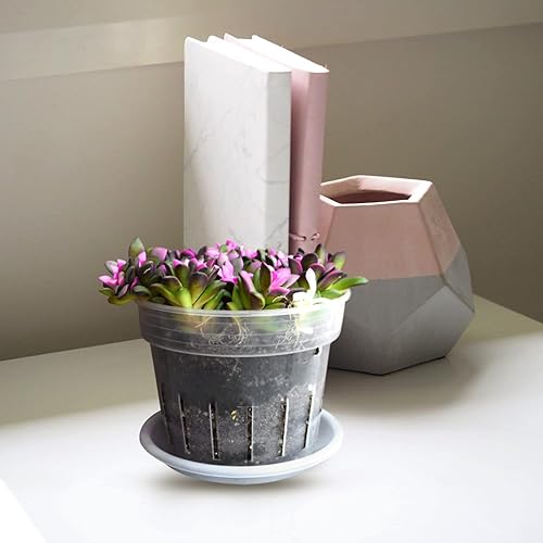 Miniatura 8 de Macetas colgantes de interior, maceta flexible para guardería, maceta de plástico con agujeros de drenaje y platillo desmontable, macetas para