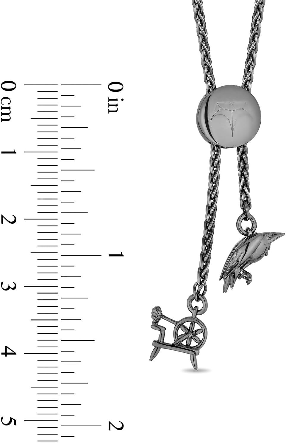 Jewelili Enchanted Disney Fine Jewelry Black Rhodium over Sterling Silver with 1/5 CTTW Diamond Maleficent Thorn Bracelet