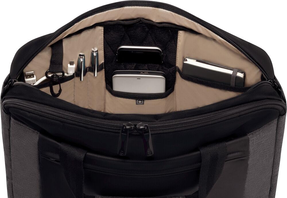 WENGER Underground Mallette pour Ordinateur Portable 16 Pouces, Poche pour Tablette Tactile 10 Pouces, Porte-Documents, Système d’Organisation, 9 l, Femmes Hommes, Noir, 601057