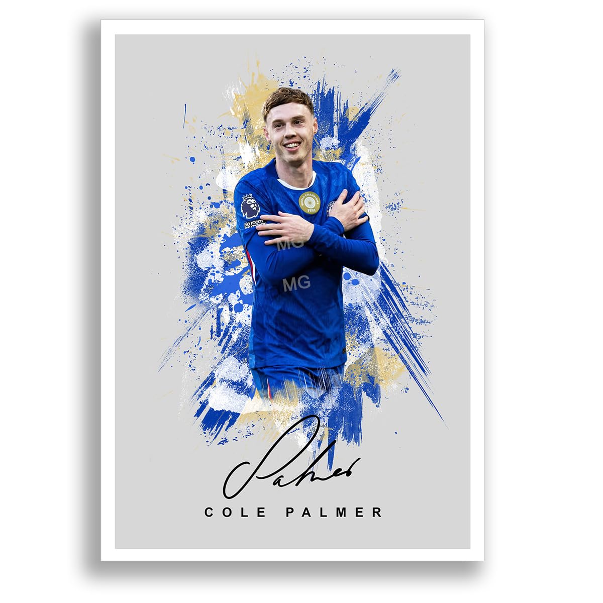 Cole Palmer Chelsea Signed Photo Poster A4/A3 Print Picture Display Framed Autograph Memorabilia for Football Fans Gift England (A3 Poster Only Grey)