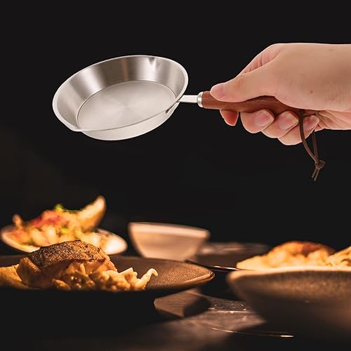 Miniatura 8 de SHERCHPRY Mini sartén de huevos, sartén antiadherente para tortillas, sartén redonda de acero inoxidable, sartén de cocina con asa para inducción de