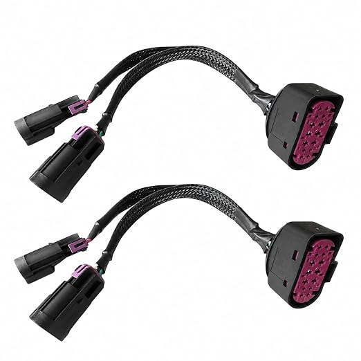 2PCS Quad Housing to Projector Headlight Conversion Harness, Plug &