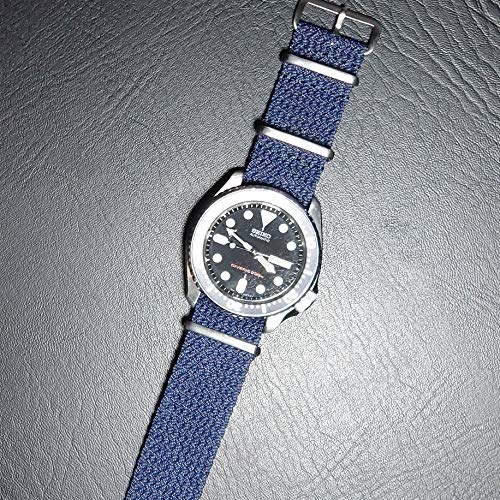 Image of time+ Tropic NATO G10 Perlon Military Watch Strap Black - Choose Hardware & Width (18mm,20mm,22mm)