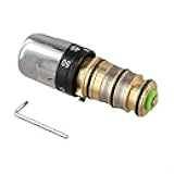 HanOaki Replacement Thermostatic Valve Cartridge With Brass And Chrome Plated Finish For Bath And Shower Mixer Taps With Safety Override