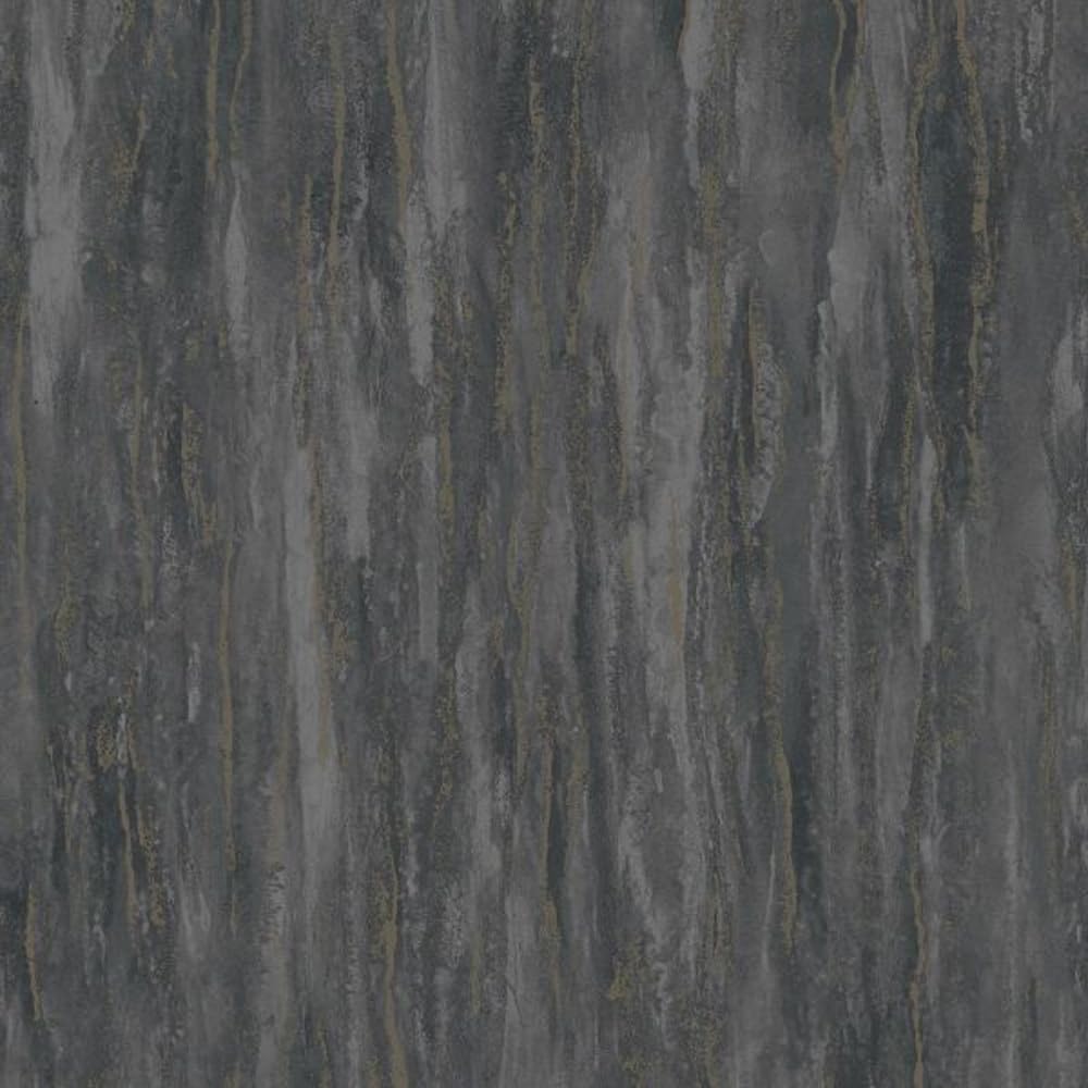 Grandeco Meteora Distressed Painted Plaster Effect Textured Wallpaper, Charocal Black