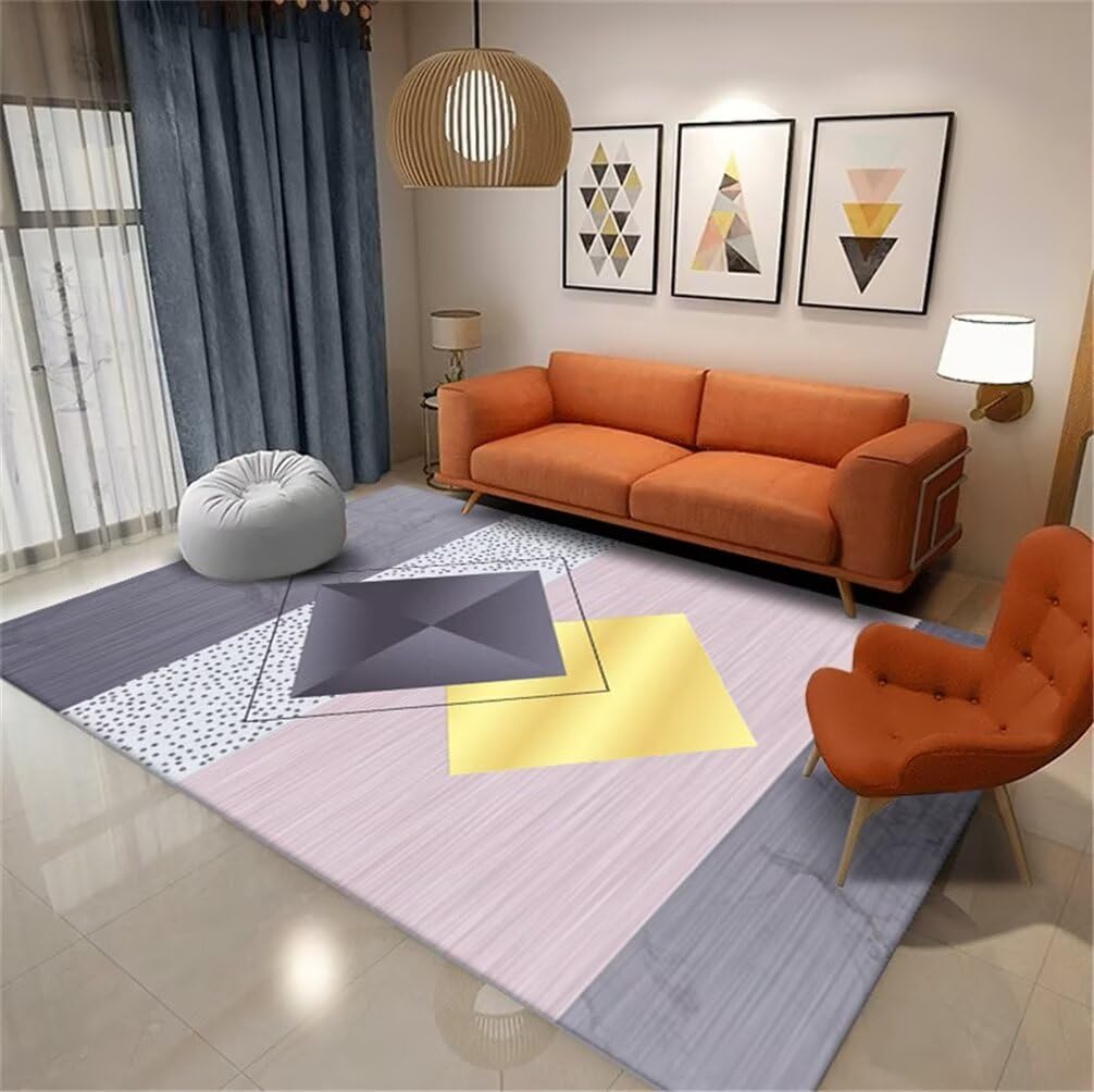 Tapis de chambre adulte moderne violet bleu 50x150cm lavable