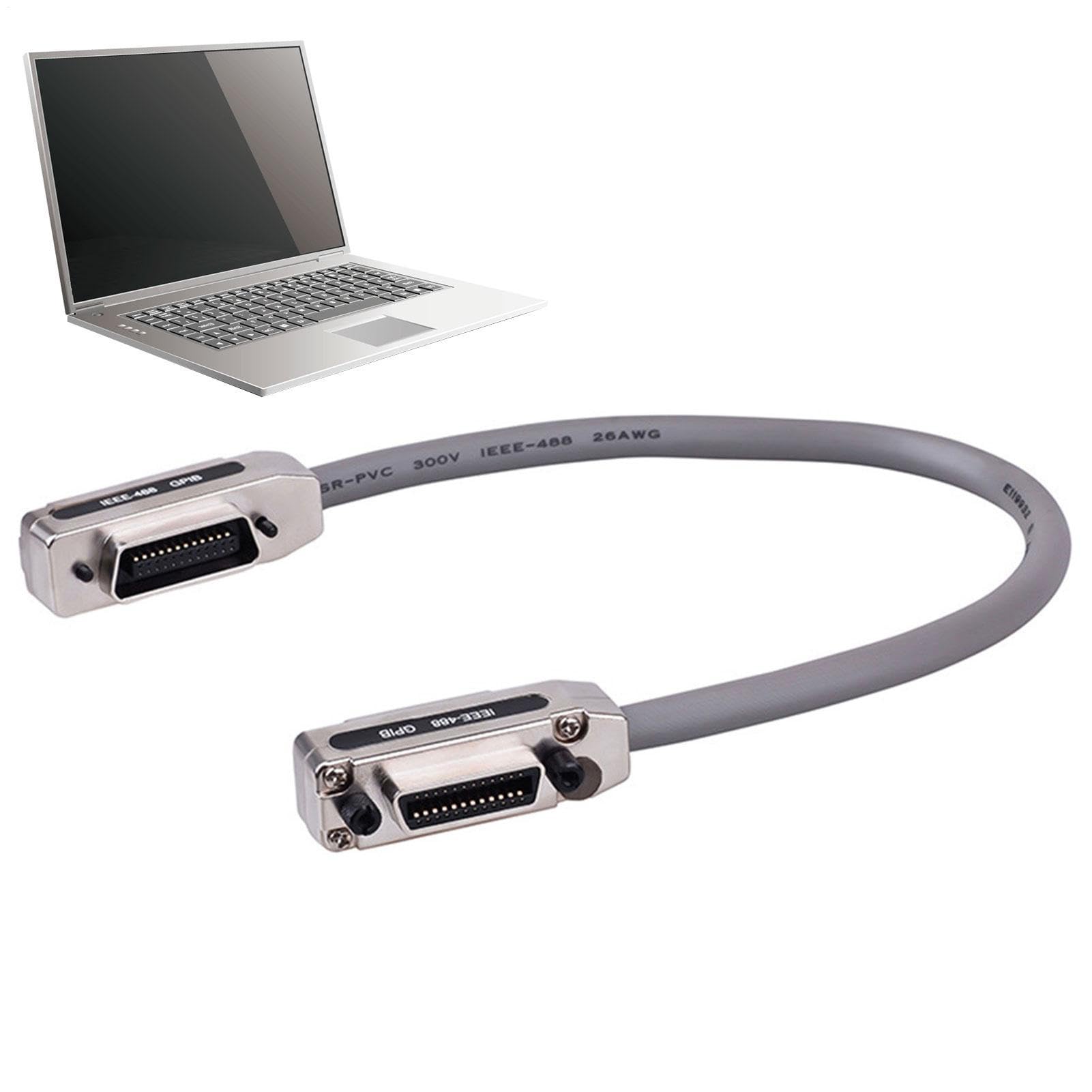 Câble d'extension IEEE 488 GPIB avec boîtier en métal et connexion sécurisée | Ligne de données multi-longueur pour le contrôle des instruments, le de signal, les interfaces de laboratoire