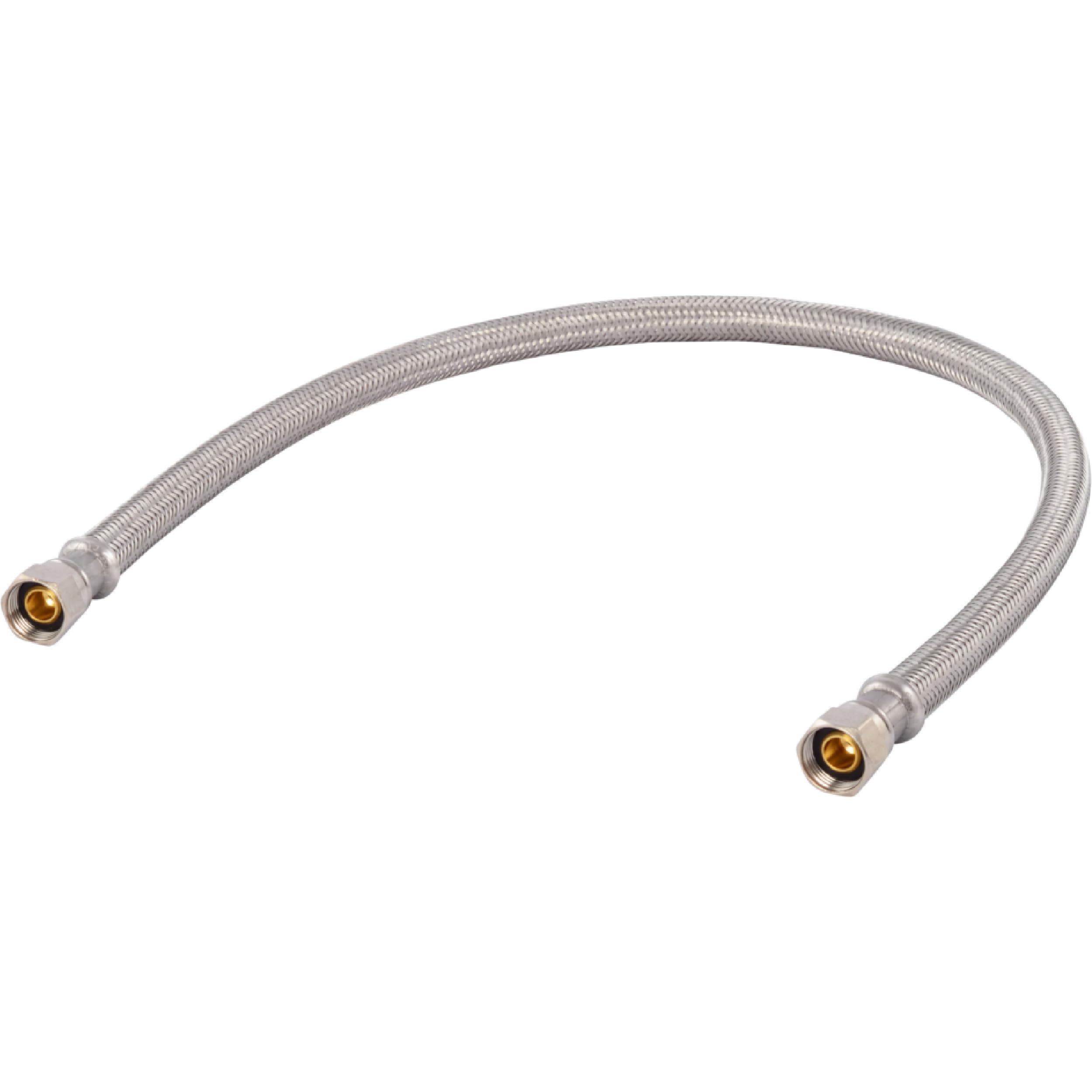 Eastman 24 Inch Flexible Faucet Connector Supply Line, 3/8 Inch x 3/8 Inch Compression Connection, Stainless Steel Braided Hose, 48076