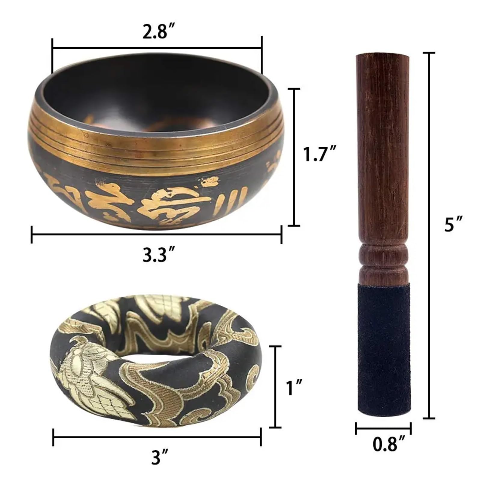 Cuenco para el canto Juego de cuencos tibetanos loto, únicos y útiles for meditación, yoga, relajación, sanación chakras, oración atención plena