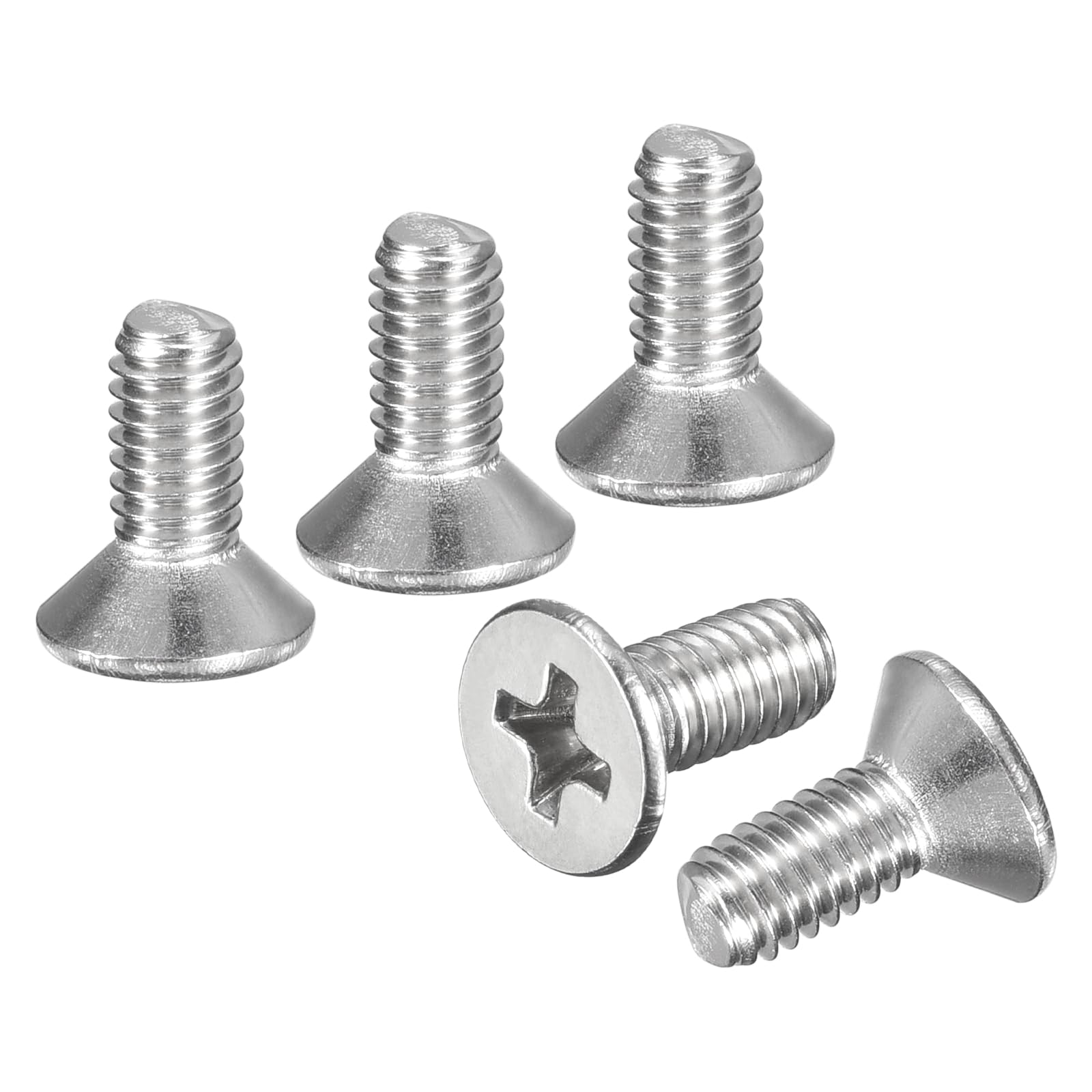 DTGN M4-0.7x10 Phillips Countersunk Head Bolt - 100pcs - Good for Outdoor Machinery Fastening Maintenance - 304 Stainless Steel Flat Head Machine Screw Bolt - Silver Color