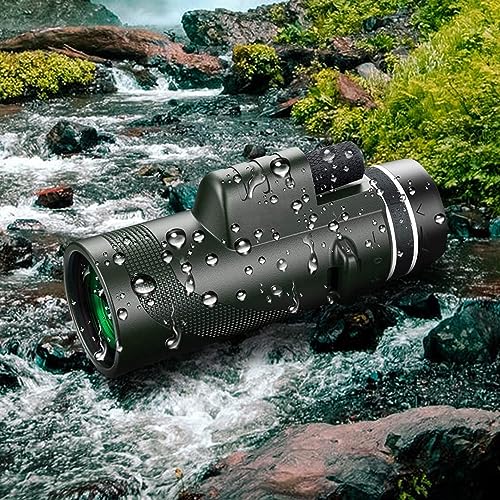 Image of Monocular-Telescope 80x100 High Powered Monoculars High Definition forAduts High Powered with HD BAK4 Prism Smartphone AdapterTelescope Bird Watching Travel Camping Hiking-Green