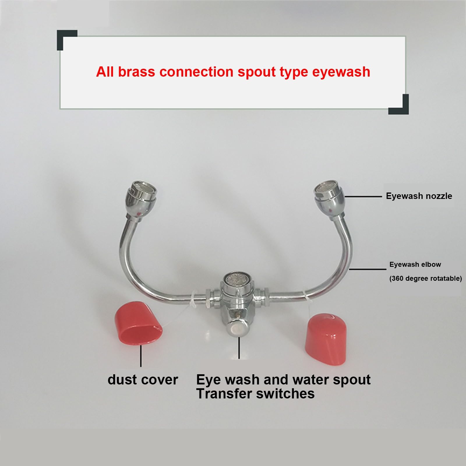 Lavaojos de Empuje y tracción de Doble propósito con Grifo de Acero Inoxidable 304, Ducha de Seguridad fácil de Instalar, lavaojos para Plantas químicas, Laboratorios, Lugares de,