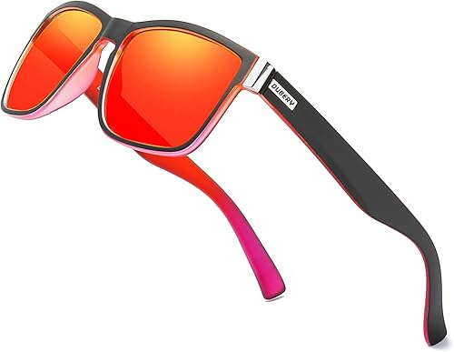 DUBERY Gafas de sol polarizadas vintage para hombres y mujeres, gafas de sol cuadradas retro D518