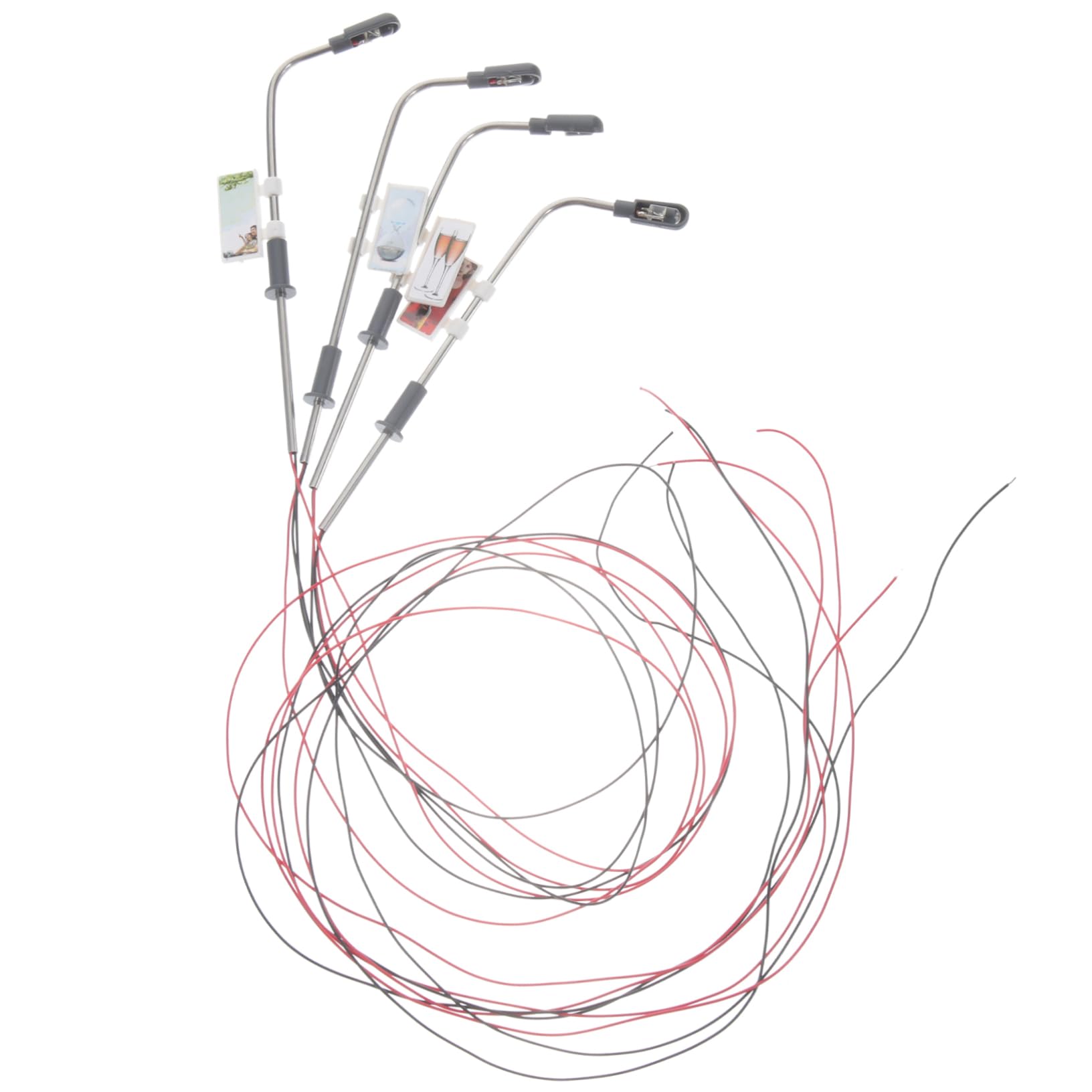 VICASKY 16 Pcs Luminous Street Lamp Model Miniature Street Lights Mini LED Street Lamps Miniature Lantern Post Miniature Street Lamp Post Mini Street Light Model Train Light Plastic