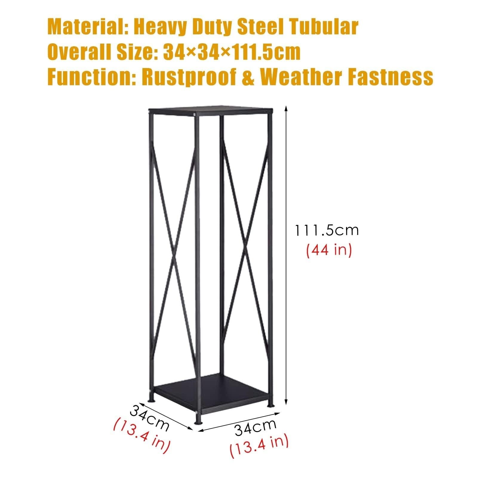 Leñero de Tubo de Acero, Estante para Almacenamiento de leña para Interiores y Exteriores, Ideal para Patios, terrazas y leñeras.