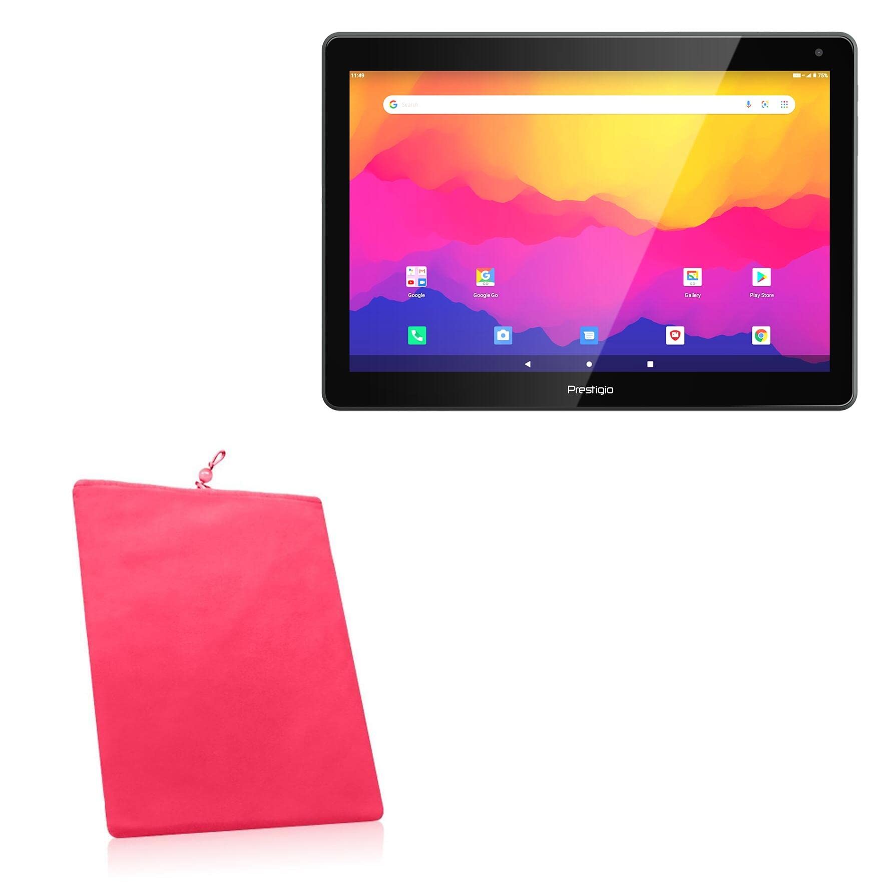 BoxWave Case Compatible with Prestigio Muze 3231 - Velvet Pouch, Soft Velour Fabric Bag Sleeve with Drawstring - Cosmo Pink