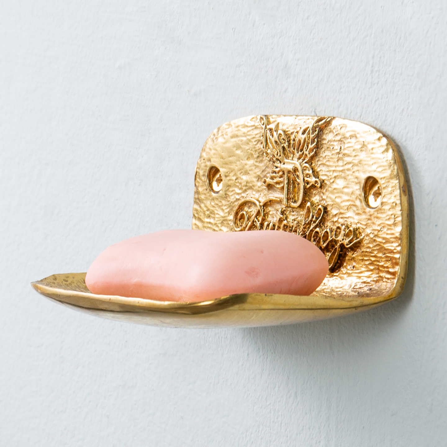 Messing Seifenschale Wandhalterung - Handgefertigter Luxus Gold Badezimmer Seifenhalter für Waschbecken, Waschtisch oder Dusche Dekor