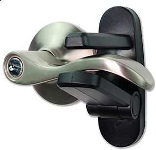 Door Lever Lock (2 Pack) Prevents Toddlers from Opening Doors. 3.25" L * 1.5" W * 4.5" H Easy One Hand Operation for Adults. Durable ABS with 3M Adhesive Backing. Simple Install, Black
