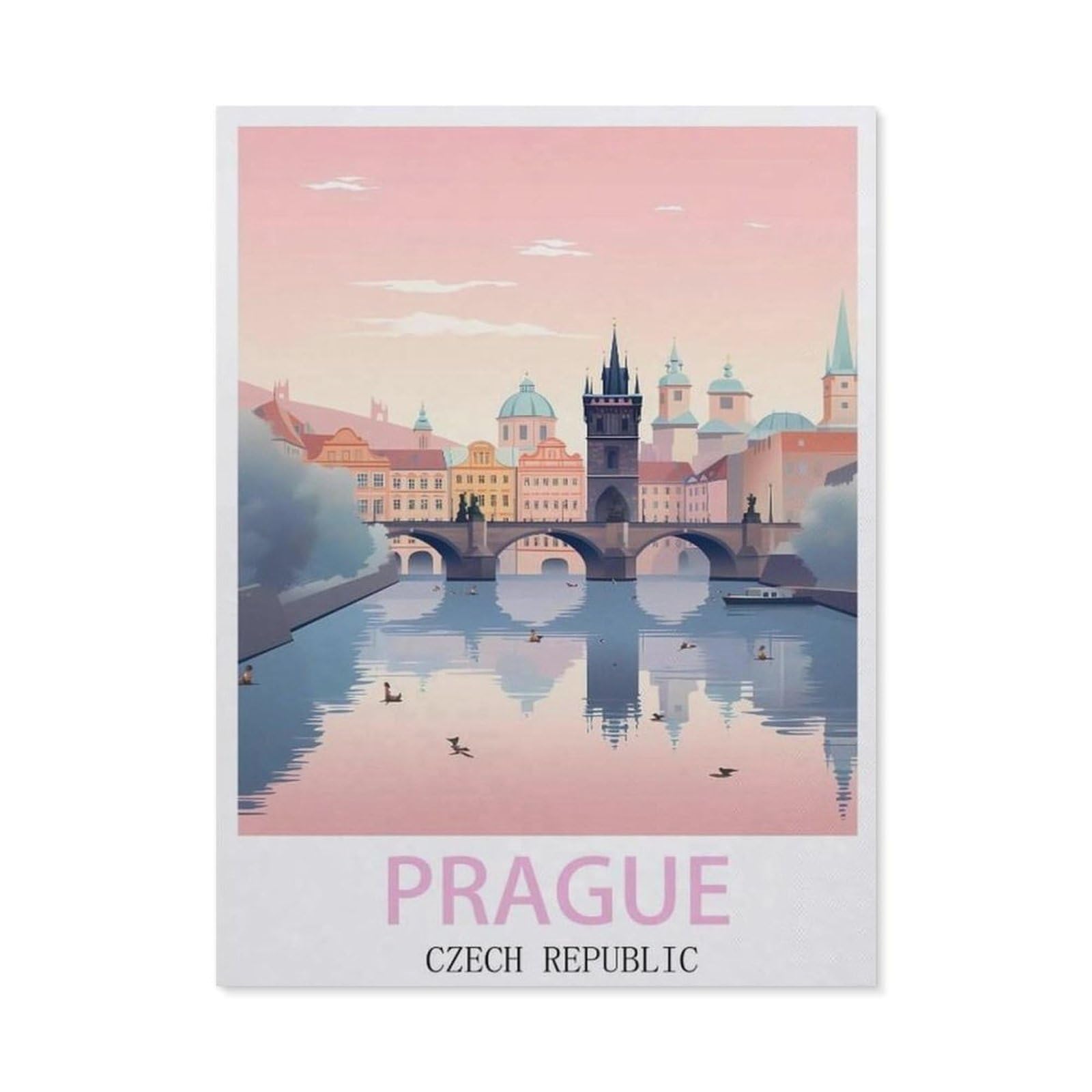 Vintage Art Metal Signs Funny Sign，Prague(15x30cm）