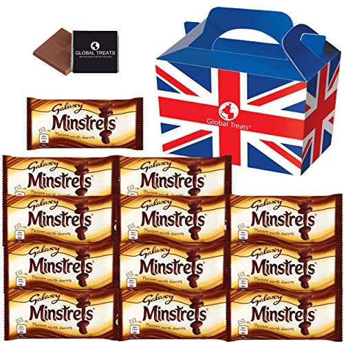 Minstrels - British Chocolate Candy Gift Box - Minstrels 42g x12 FULL SIZE Minstrels Chocolate Candy in a unique Gift Box and a free British Chocolate.