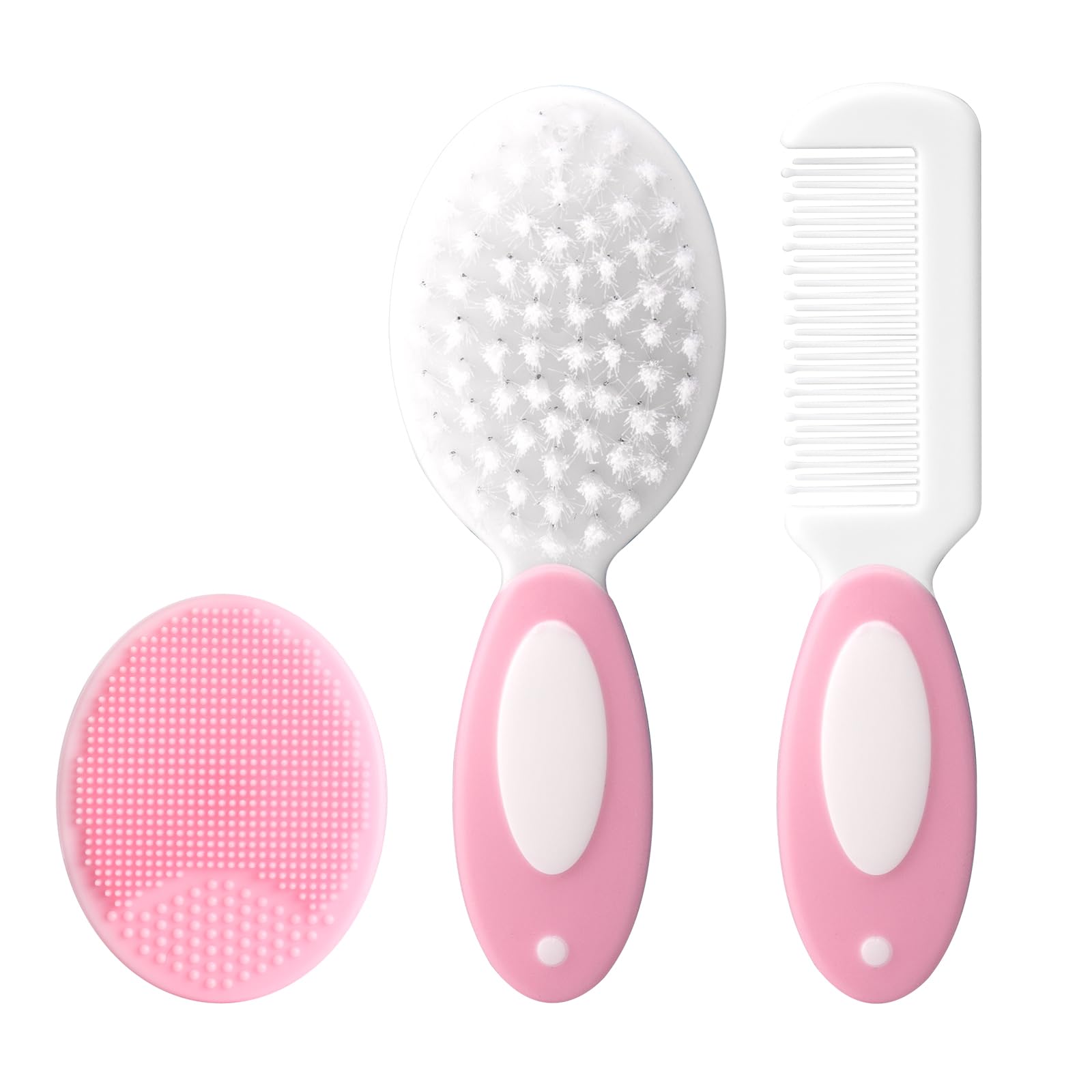 Baby Grooming Set，Baby Health Care Set Baby Brush Soft Bristles 3 Piece Baby Care Set Baby Hair Brush and Comb Set Baby Hair Brush Baby Comb Silicone