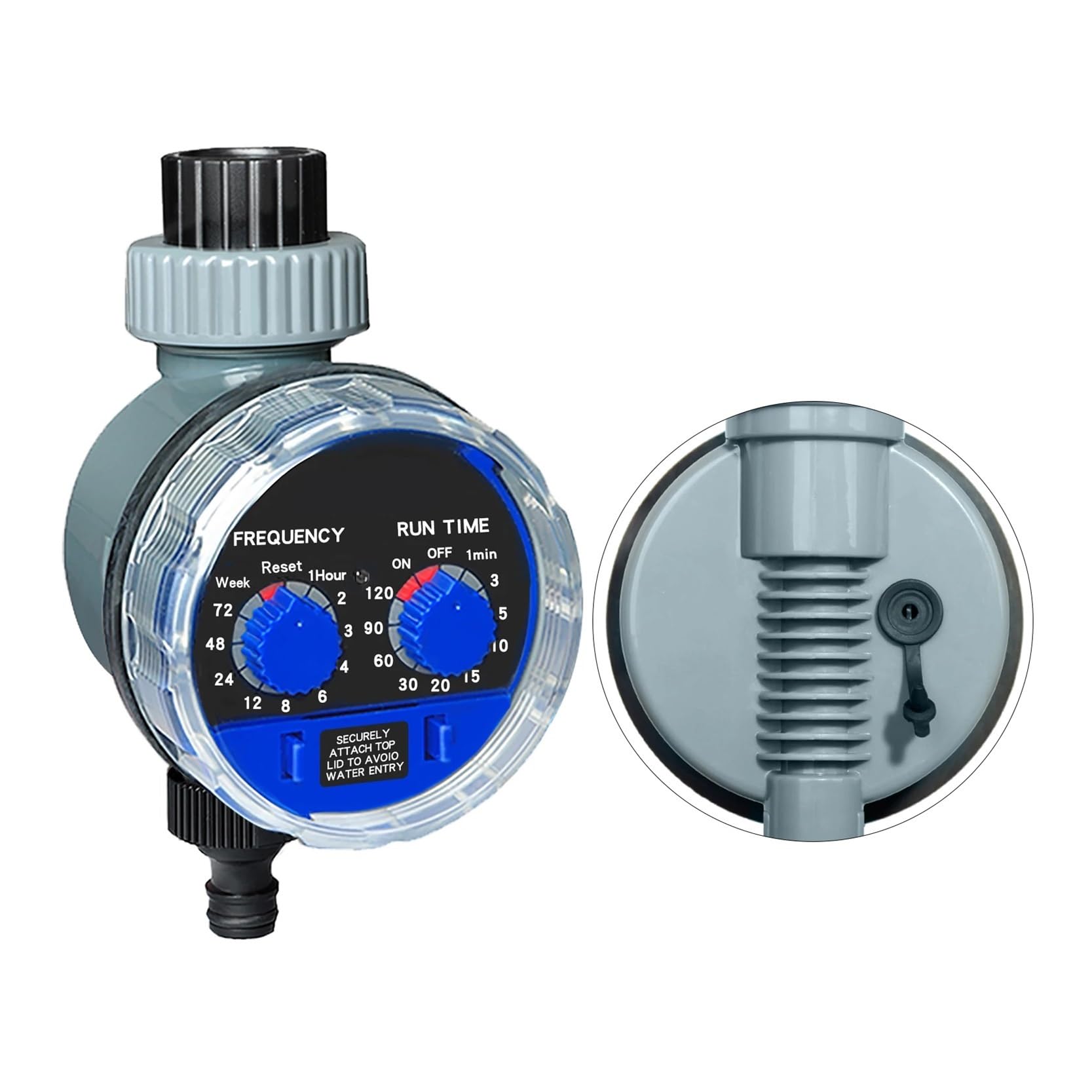 NURII Timer for l'irrigazione del Giardino, Kit di irrigazione for l'irrigazione delle Piante, Controller Automatico con valvola a Sfera e sensore Pioggia