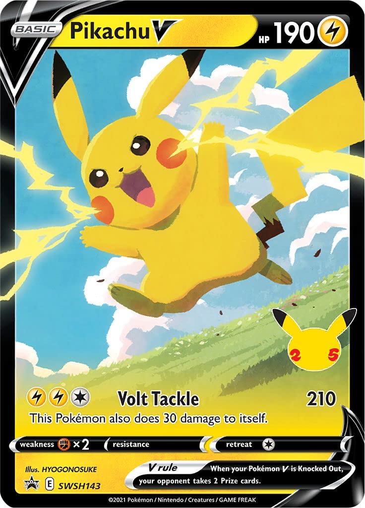 Pikachu V SWSH143 (Celebrations 25th Anniversary Promo Series) +