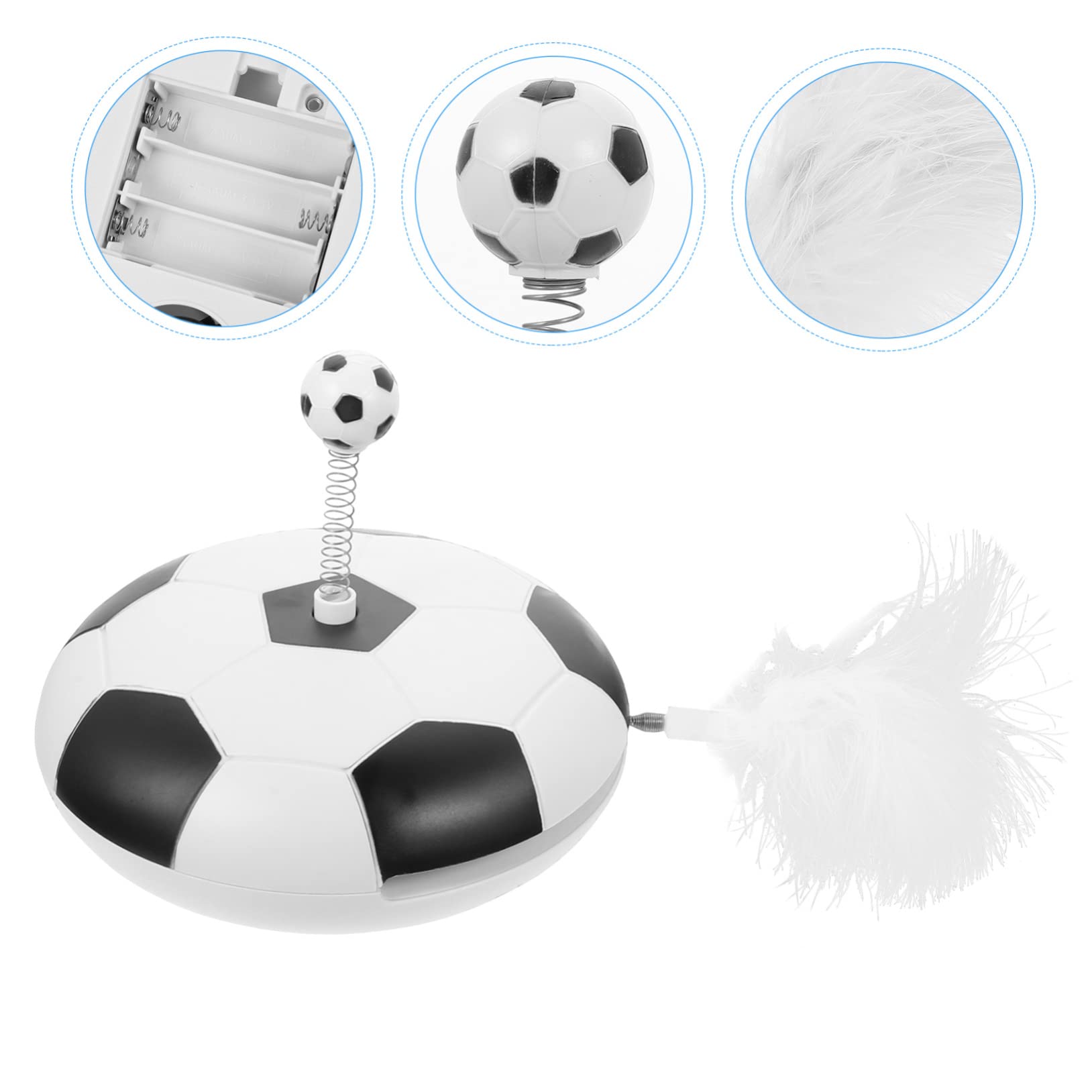 VANZACK Jouet Interactif Automatique pour Chat Forme De Football Stimulez Instinct De Chasse De Votre Chat avec Plumes Et Jeu Autonome pour Divertissement Intérieur sans Batterie