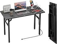 Vista 20 de TEMI Mesa de Computadora Pequeña Mesa Plegable - Escritorio de Oficina Plegable de 35.8", Sin Ensamblaje, Perfecto para Espacios Pequeños