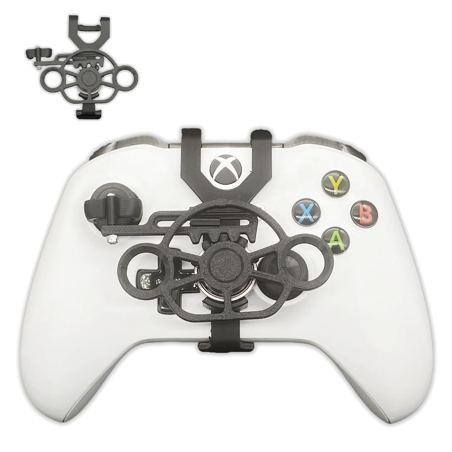 CHOWONE Xbox Series X|S Game Controller Mini Steering Wheel Remote Control Replacement Accessory for Xbox One Racing Games Controller Steering Wheel Attachment (Black)